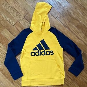 Adidas Maize Yellow Hoodie with Navy Sleeves